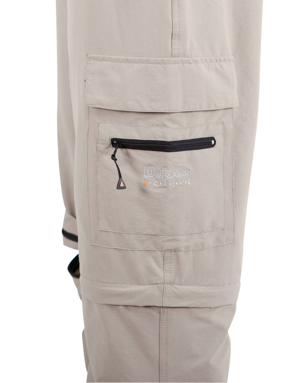 DEPROC 4-Wege-Elastische Outdoorhose Herren KENTVILLE FULLSTRETCH T-ZIP-OFF Men Sand