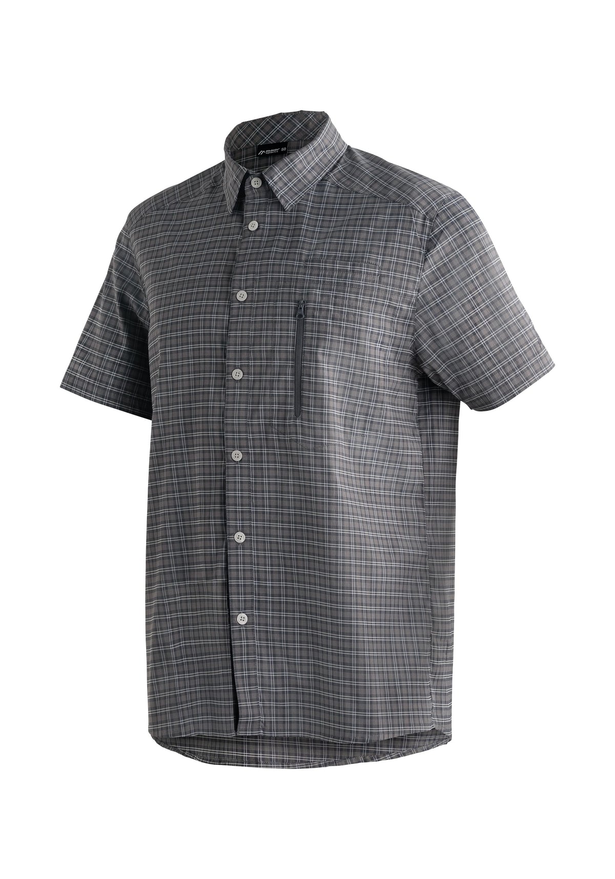 Maier Sports Mats S/S  – grey check