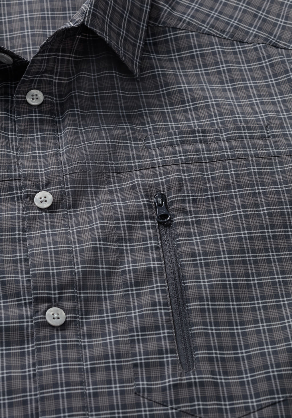 Maier Sports Mats S/S  – grey check