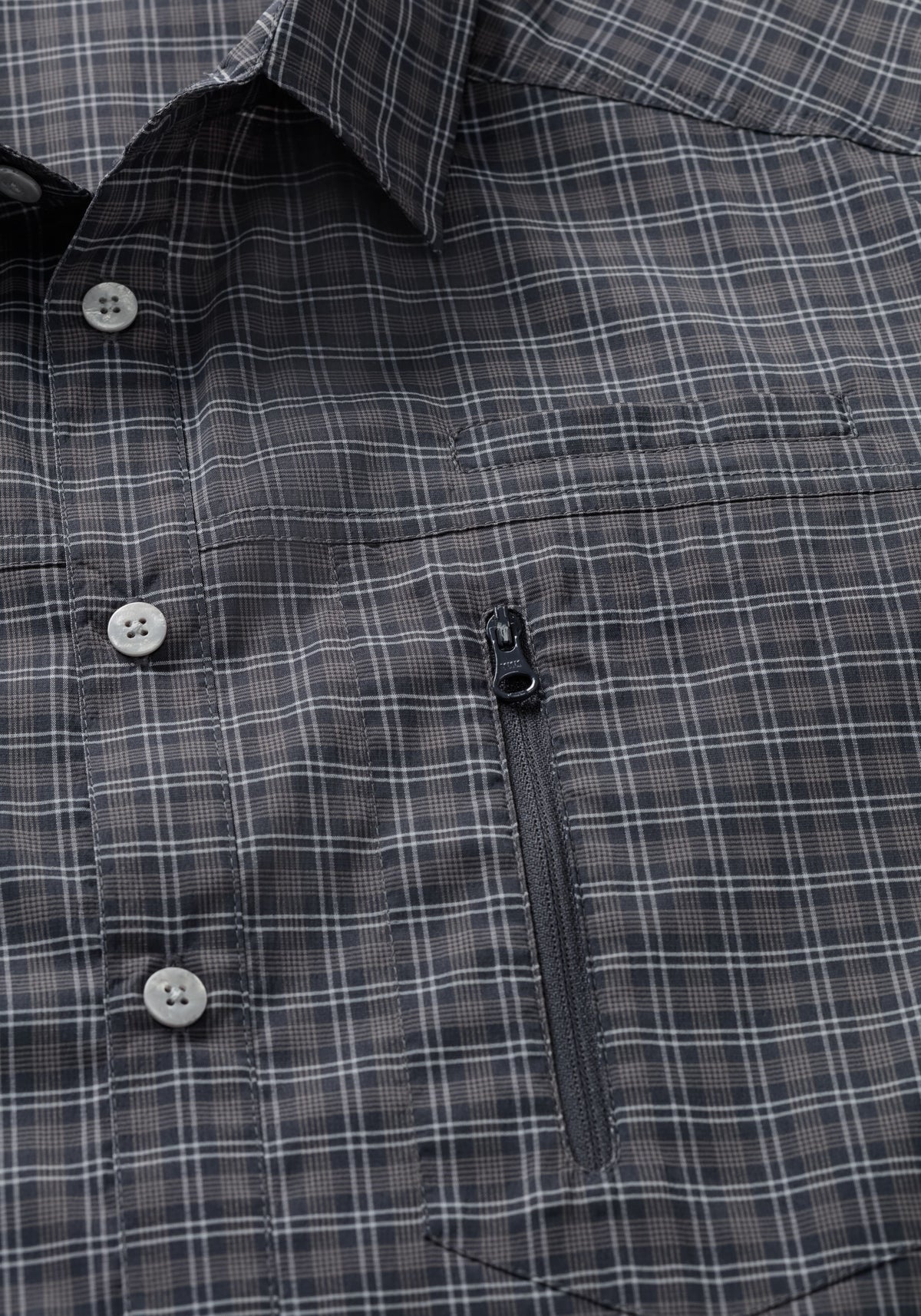 Maier Sports Mats S/S  – grey check