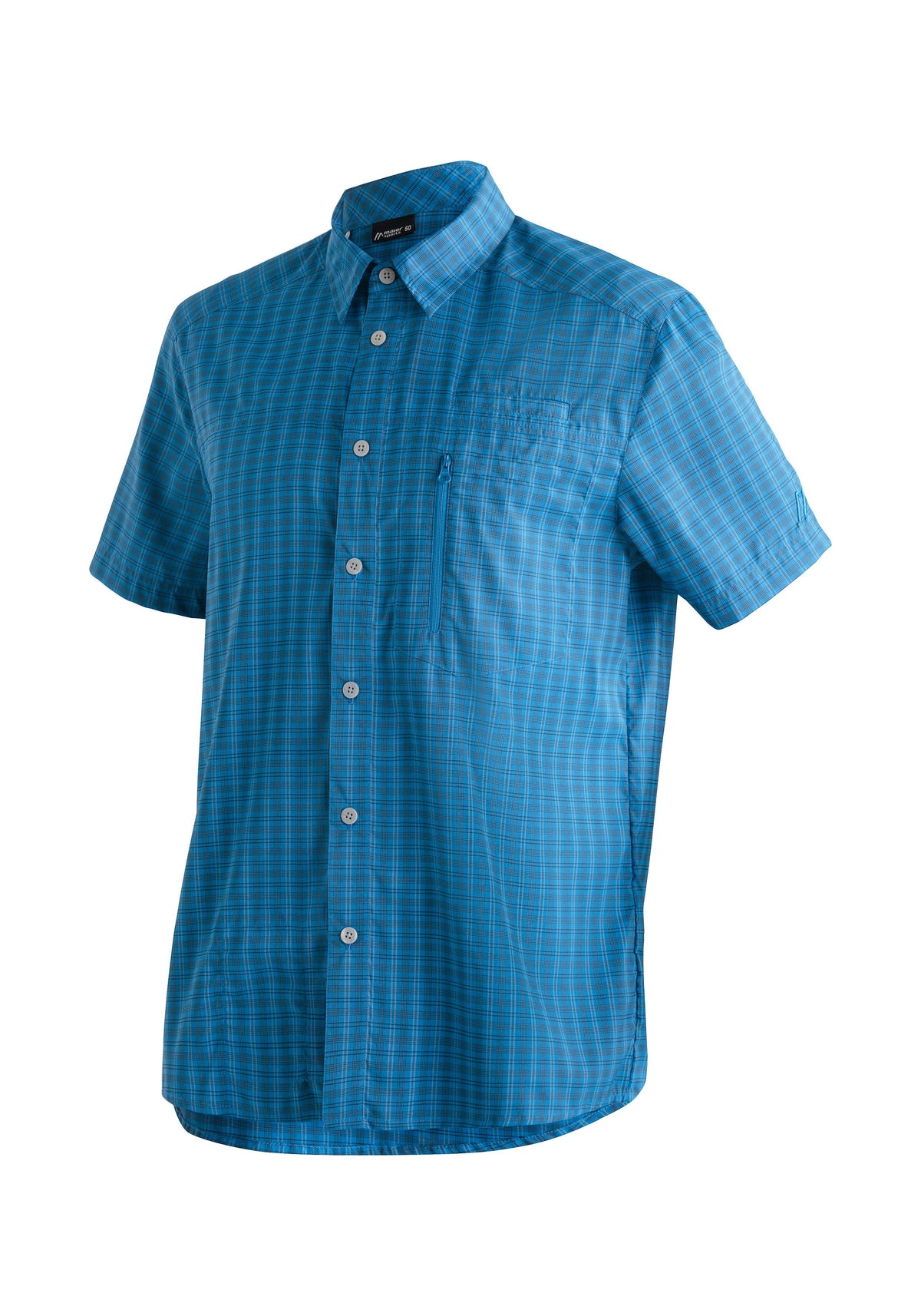 Maier Sports Mats S/S  – blue check