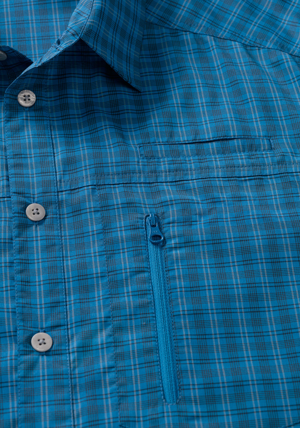 Maier Sports Mats L/S  – blue check