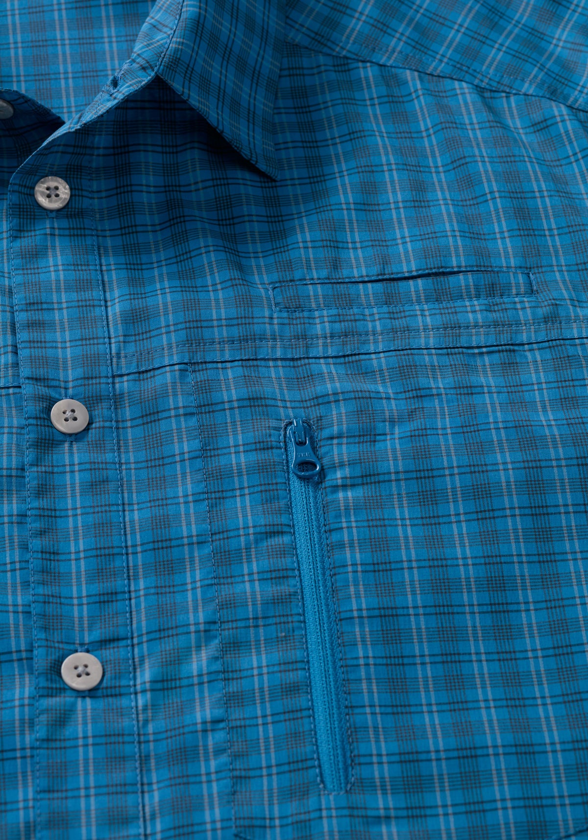Maier Sports Mats L/S  – blue check