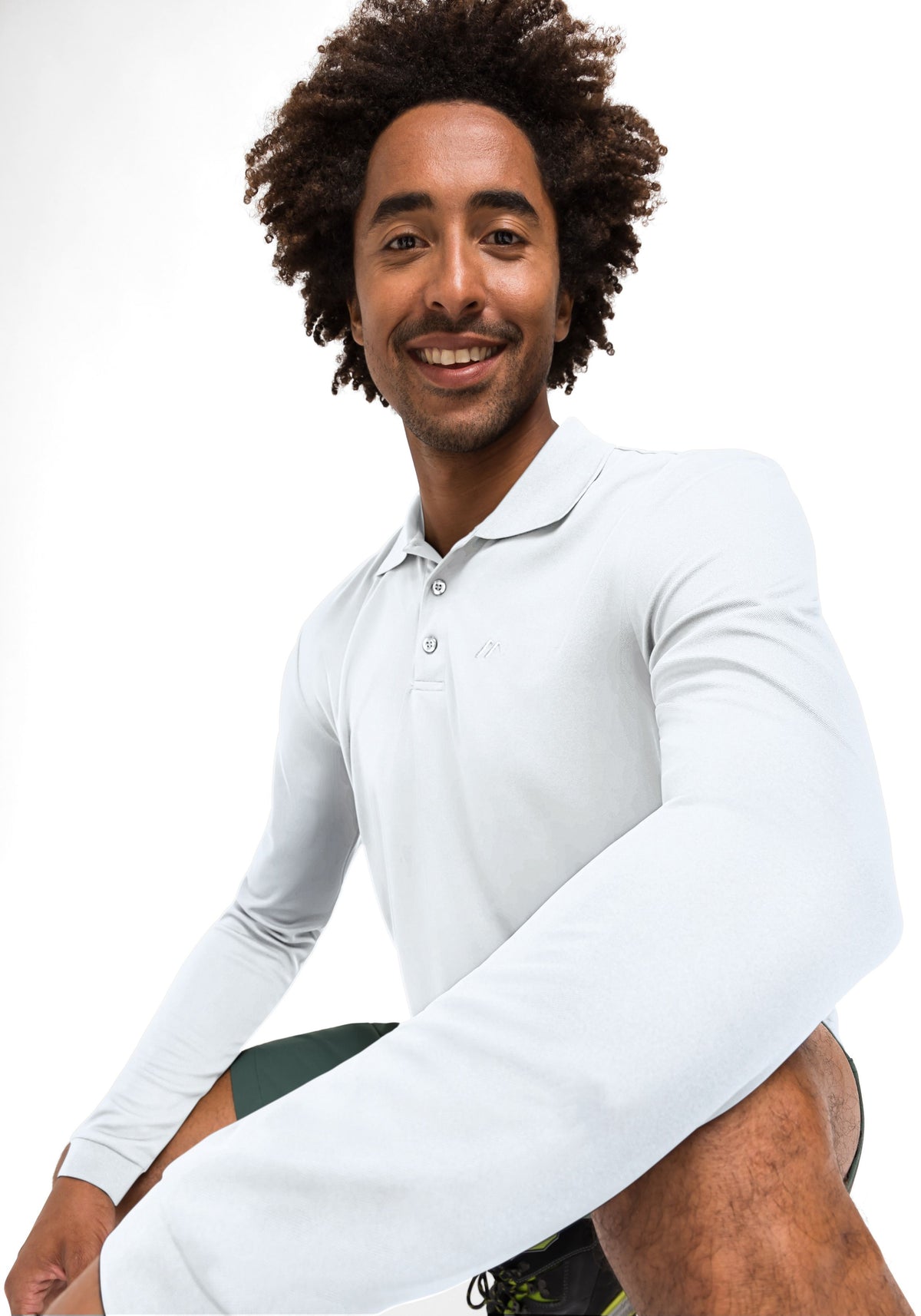 Maier Sports Ulrich L/S Poloshirt Herren white - 2