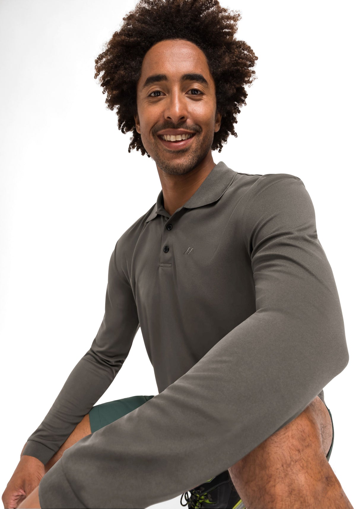 Maier Sports Ulrich L/S Poloshirt Herren teak - 2