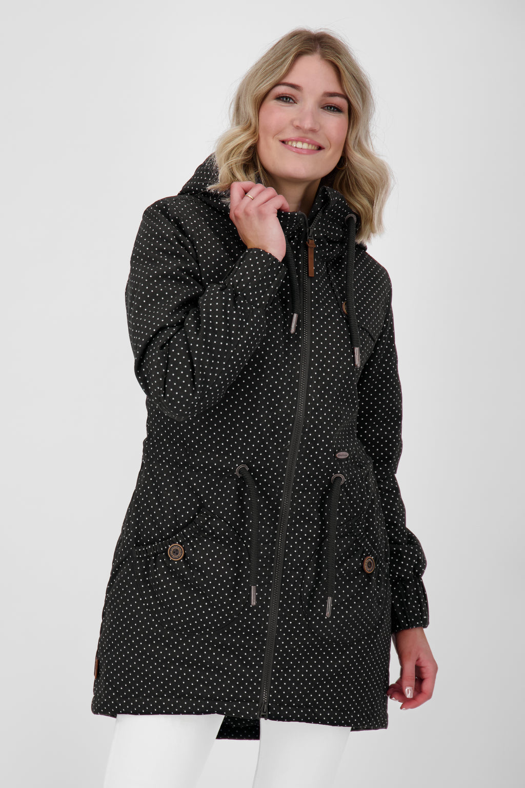 ALIFE & KICKIN Damen Parka CharlotteAK gepunktet Schwarz gepunktet (moonless dots)