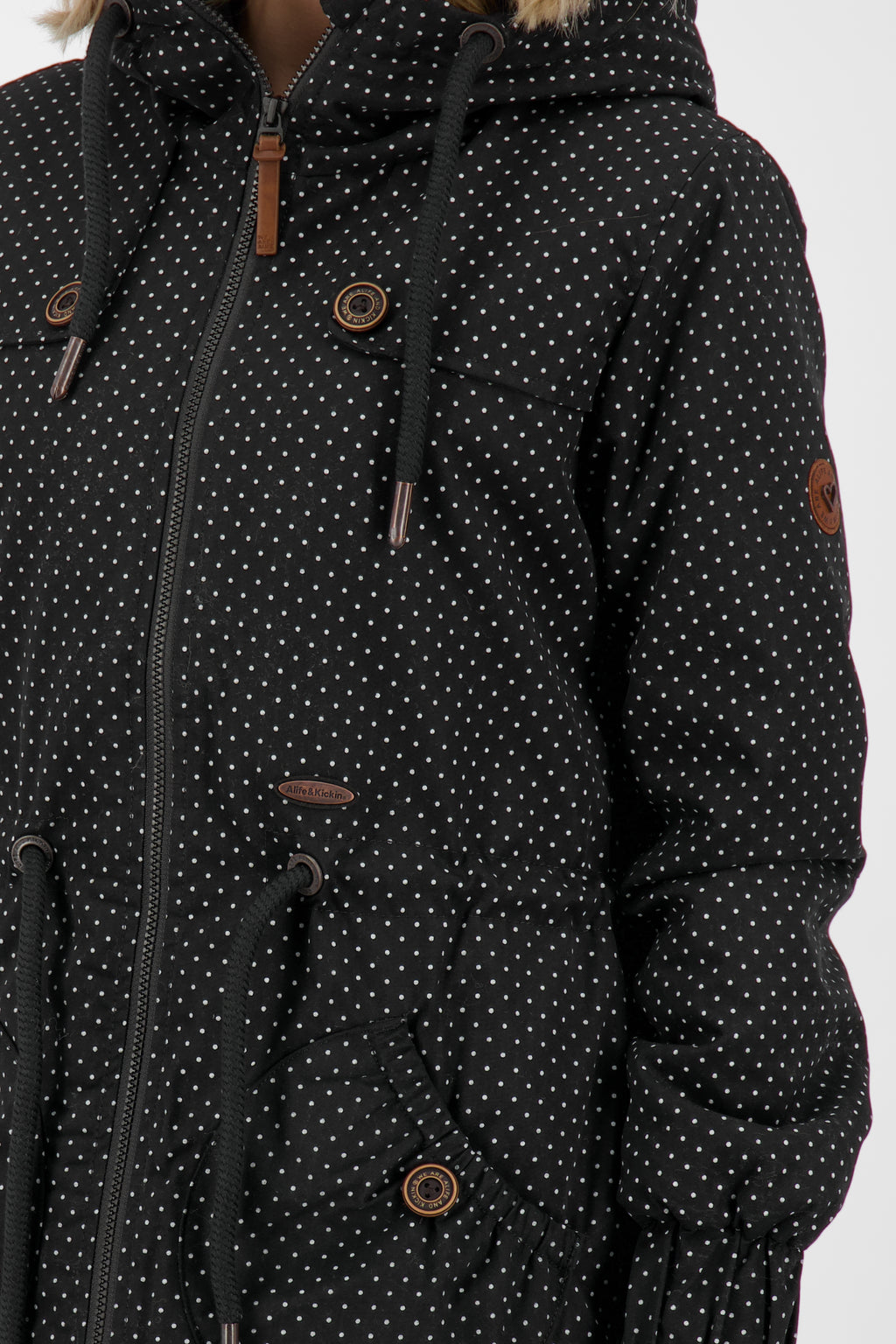 ALIFE & KICKIN Damen Parka CharlotteAK gepunktet Schwarz gepunktet (moonless dots) - 4