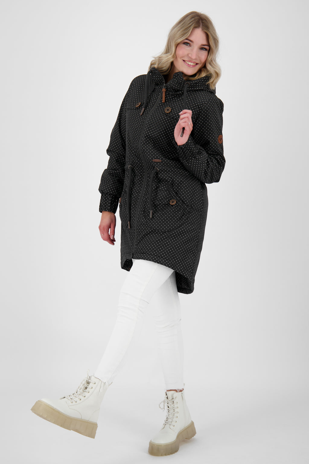 ALIFE & KICKIN Damen Parka CharlotteAK gepunktet Schwarz gepunktet (moonless dots) - 5