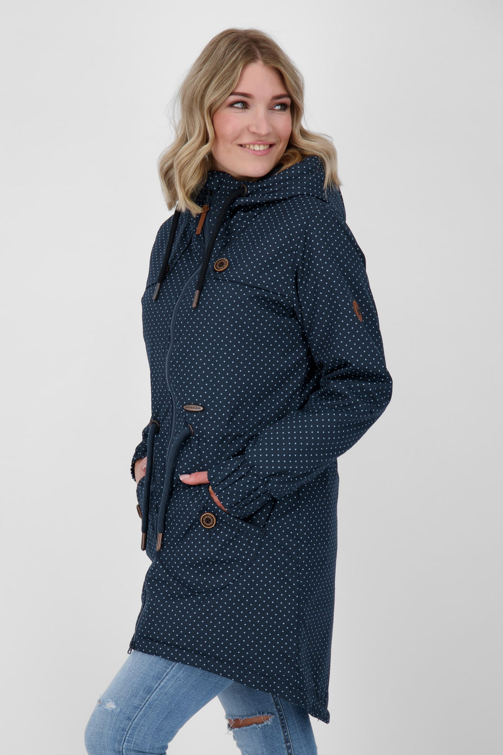 ALIFE & KICKIN Damen Parka CharlotteAK gepunktet Marine gepunktet (marine dots) - 2