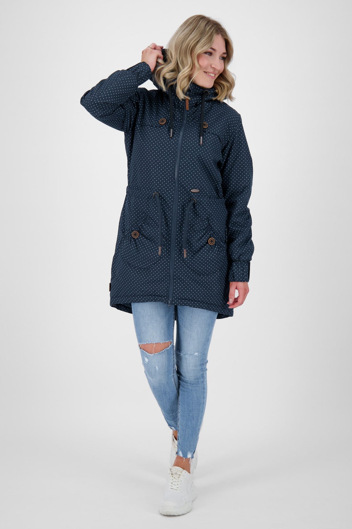ALIFE & KICKIN Damen Parka CharlotteAK gepunktet Marine gepunktet (marine dots) - 5