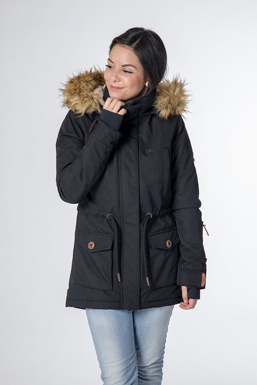 CNSRD Damen Funktionsparka Abbey Flora Black