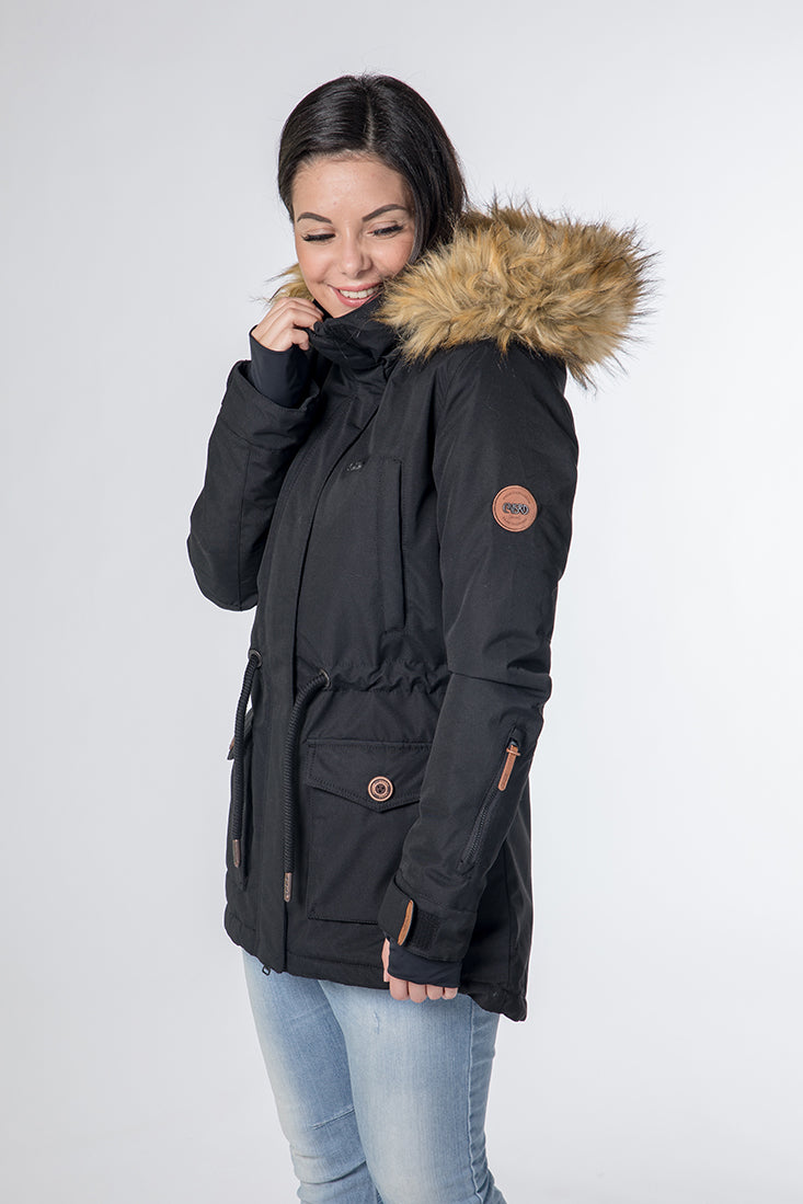 CNSRD Damen Funktionsparka Abbey Flora Black