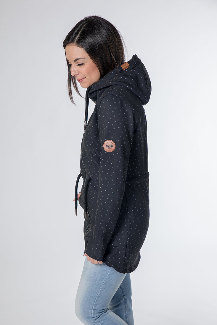 CNSRD Damen Softshellparka Charlotte D Black print