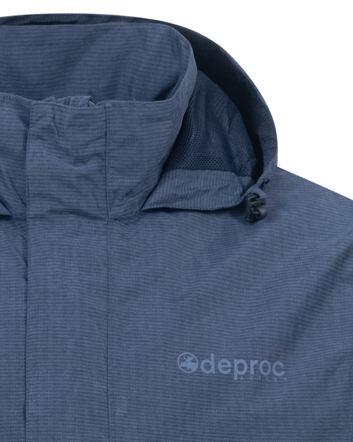 DEPROC LAVAL MEN Outdoorjacke in navy, Detailansicht Kragen und Kapuze