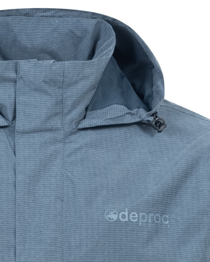 DEPROC LAVAL MEN Outdoorjacke in grau, Detailansicht Kragen und Kapuze