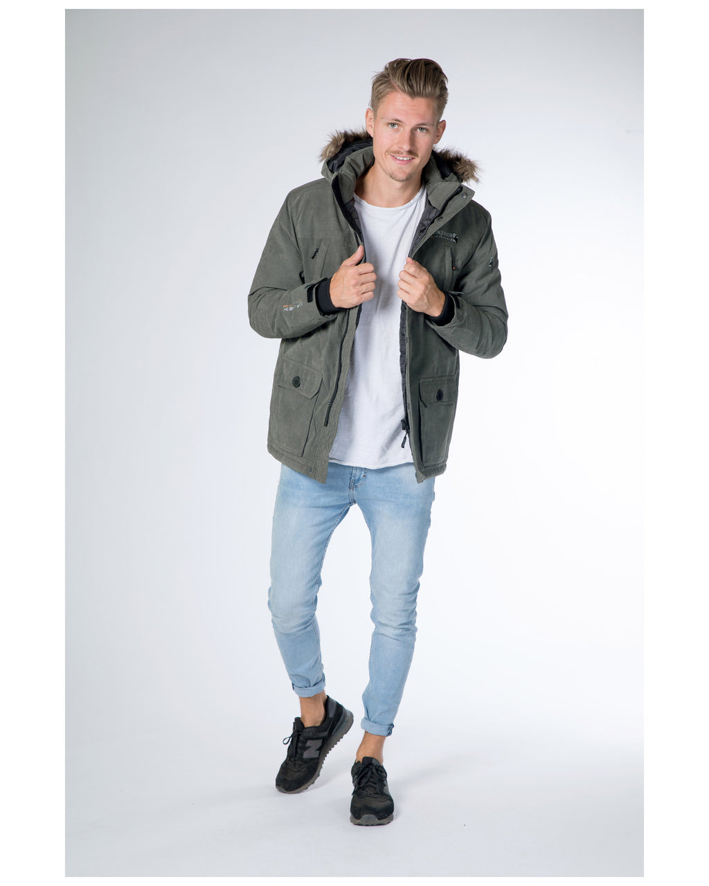 DEPROC Übergangsjacke & Outdoorjacke Herren ELLIOT MEN M - 6XL Foreststrickoptik