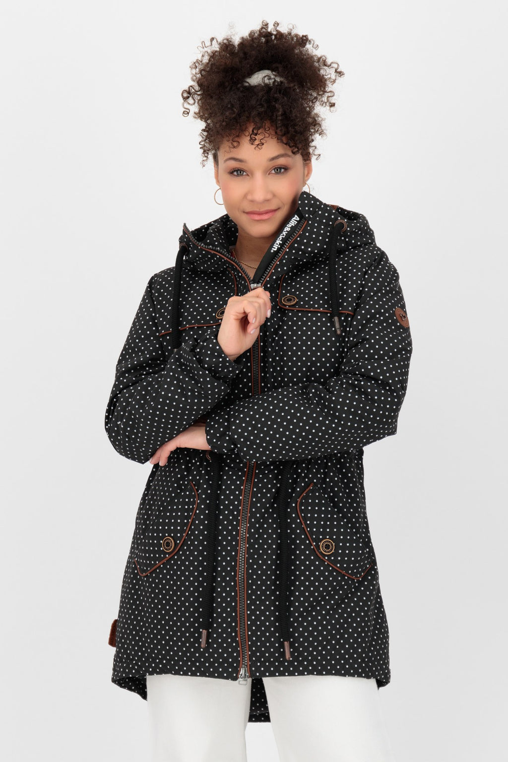 ALIFE & KICKIN Damen Parka Charlotte III Schwarz gepunktet (black dots)