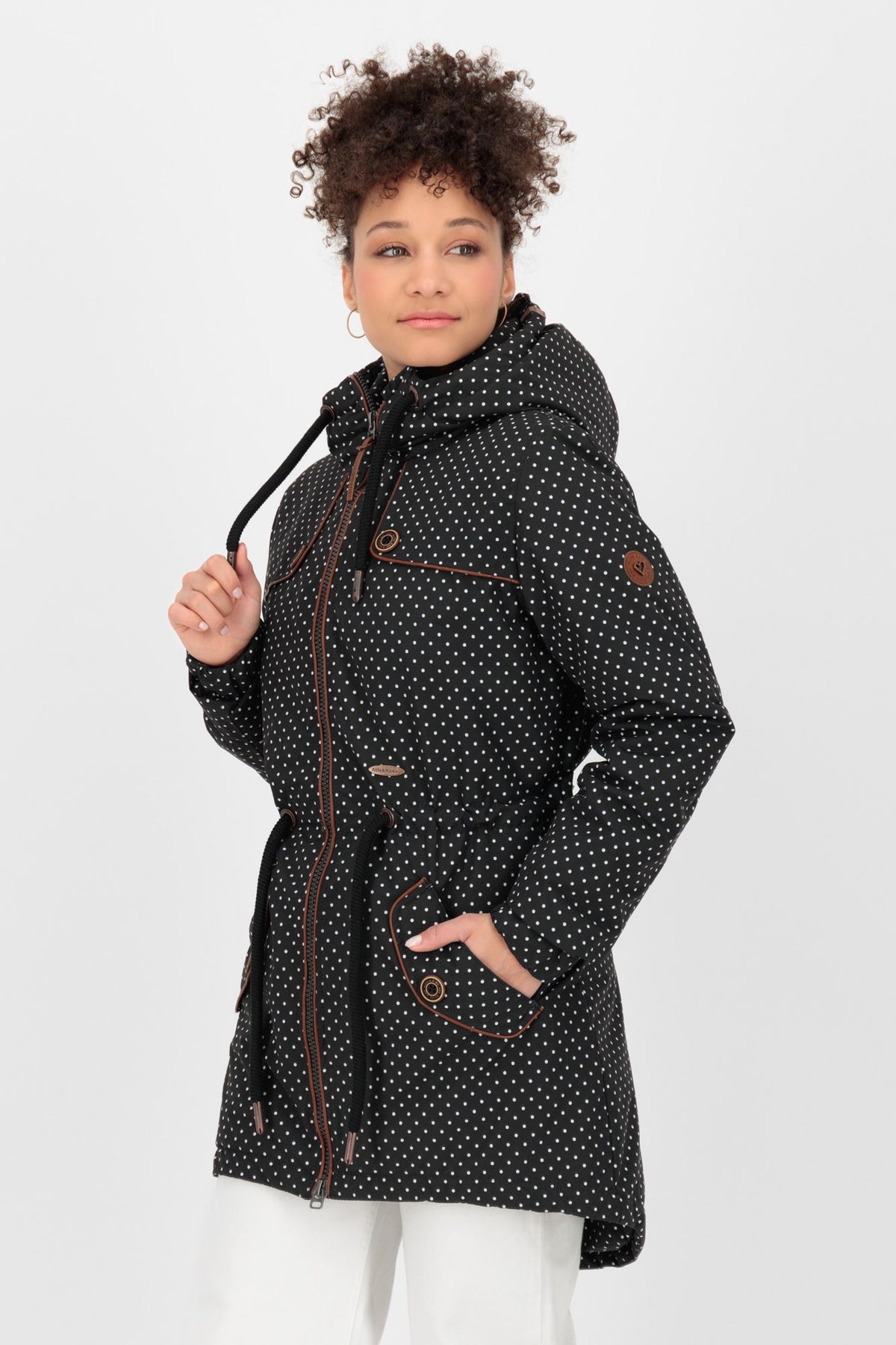 ALIFE & KICKIN Damen Parka Charlotte III Schwarz gepunktet (black dots) - 2