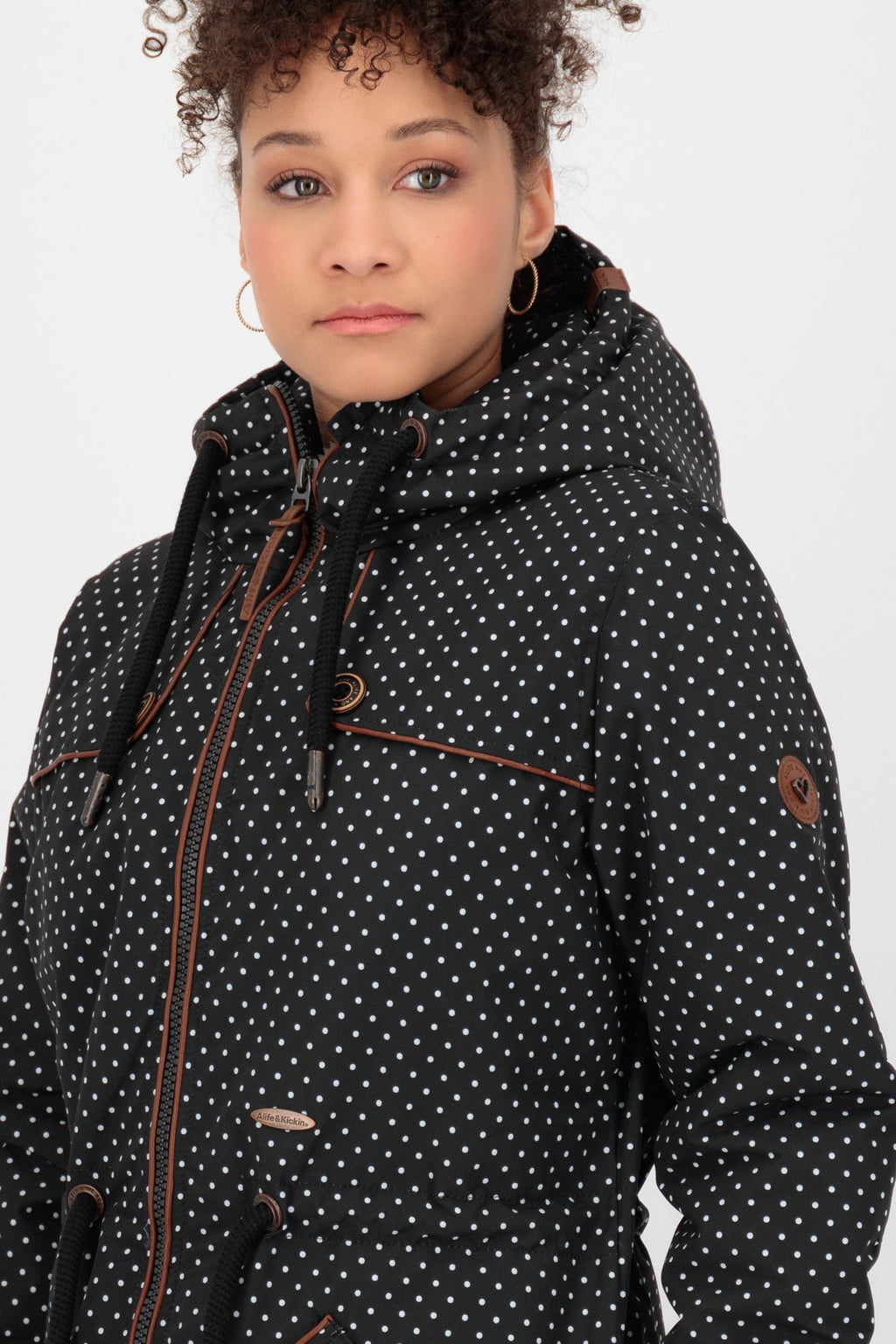 ALIFE & KICKIN Damen Parka Charlotte III Schwarz gepunktet (black dots) - 4