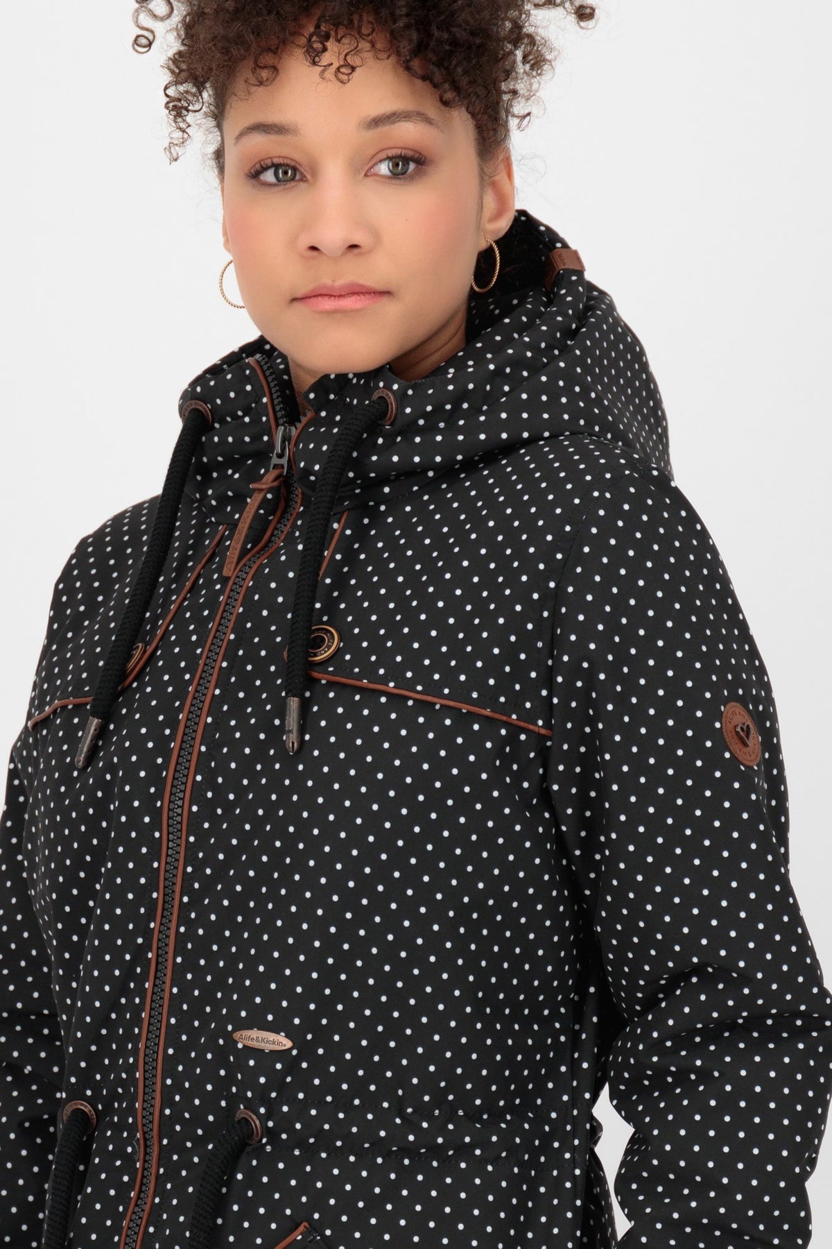 ALIFE & KICKIN Damen Parka Charlotte III Schwarz gepunktet (black dots) - 4