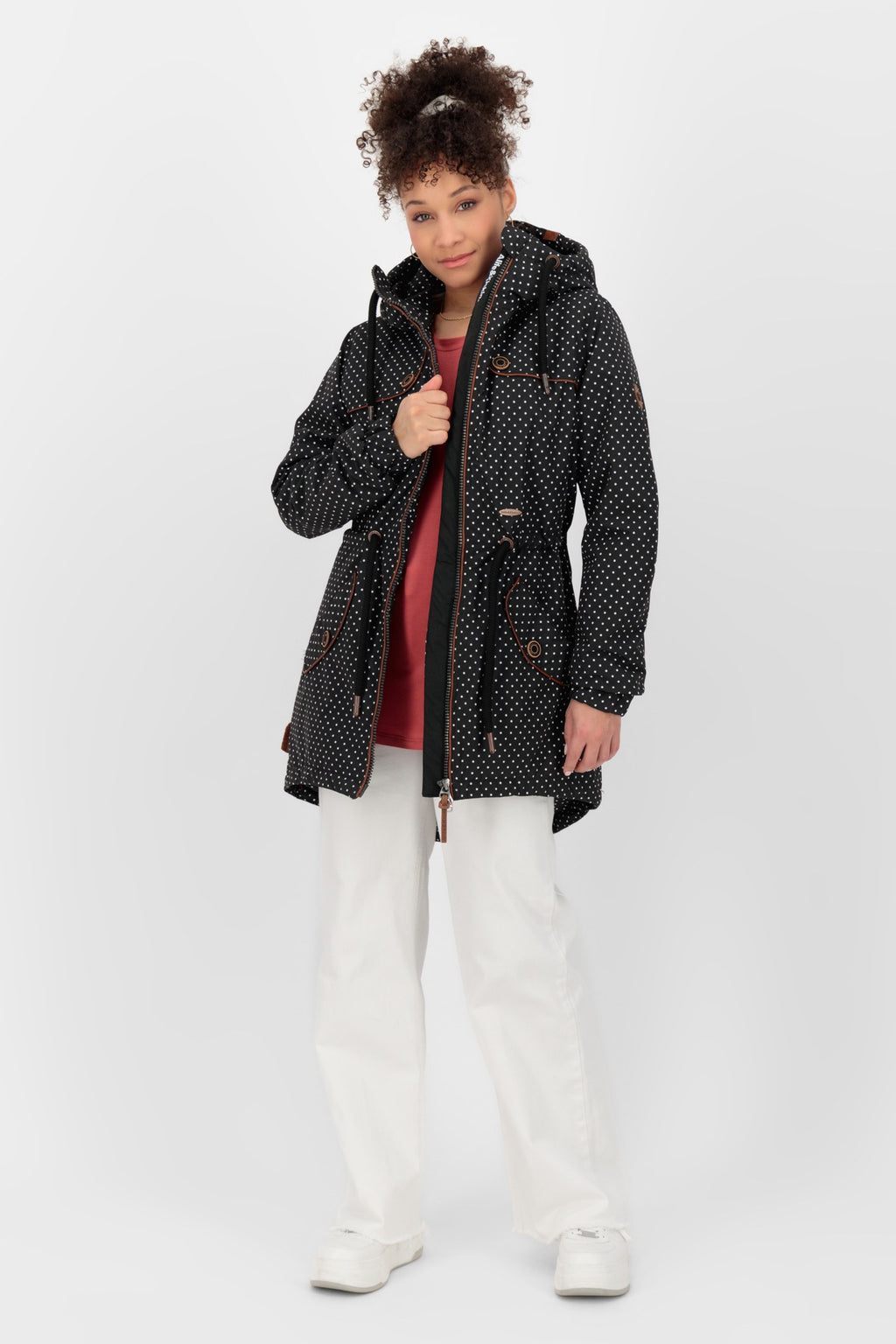 ALIFE & KICKIN Damen Parka Charlotte III Schwarz gepunktet (black dots) - 5