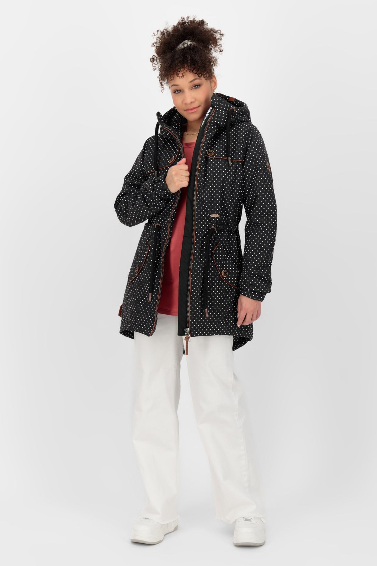 ALIFE & KICKIN Damen Parka Charlotte III Schwarz gepunktet (black dots) - 5