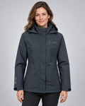 Frau trägt DEPROC LAVAL WOMEN Outdoorjacke in schwarz, Vorderansicht