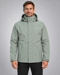 Mann trägt DEPROC LAVAL MEN Outdoorjacke in olive, Vorderansicht